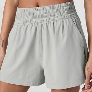 Vuori Women's Athletic Shorts in Light Gray